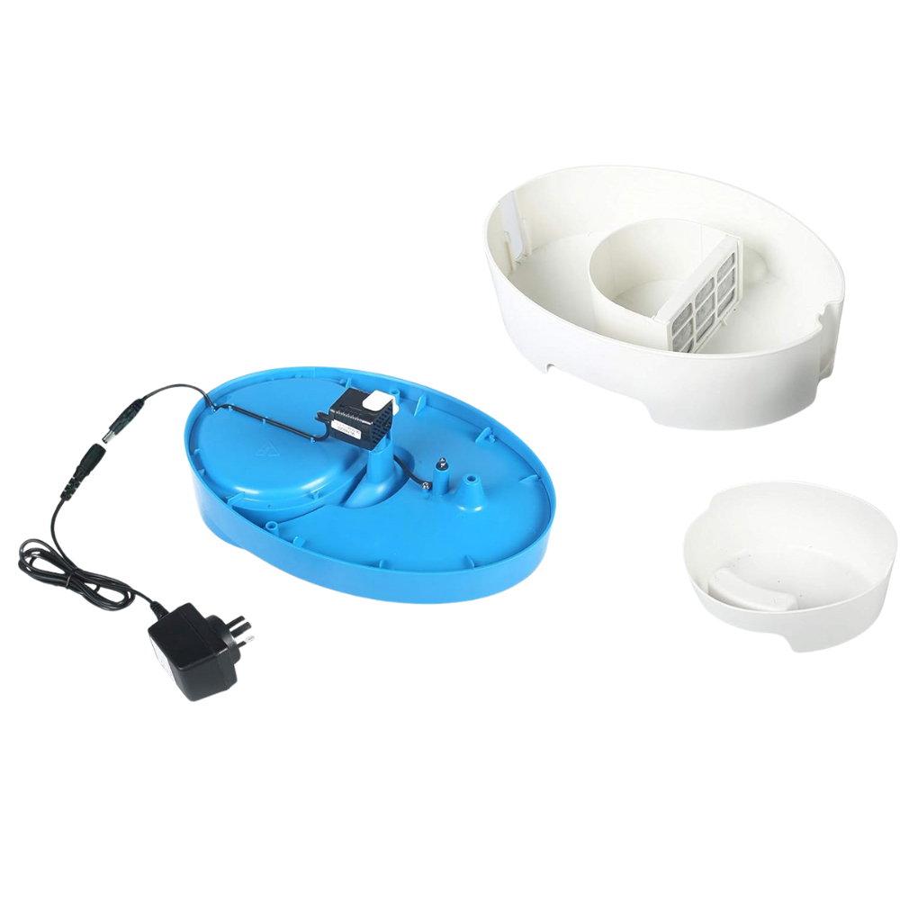 2-in-1 Filter Water Fountain with Food Bowl – Cat