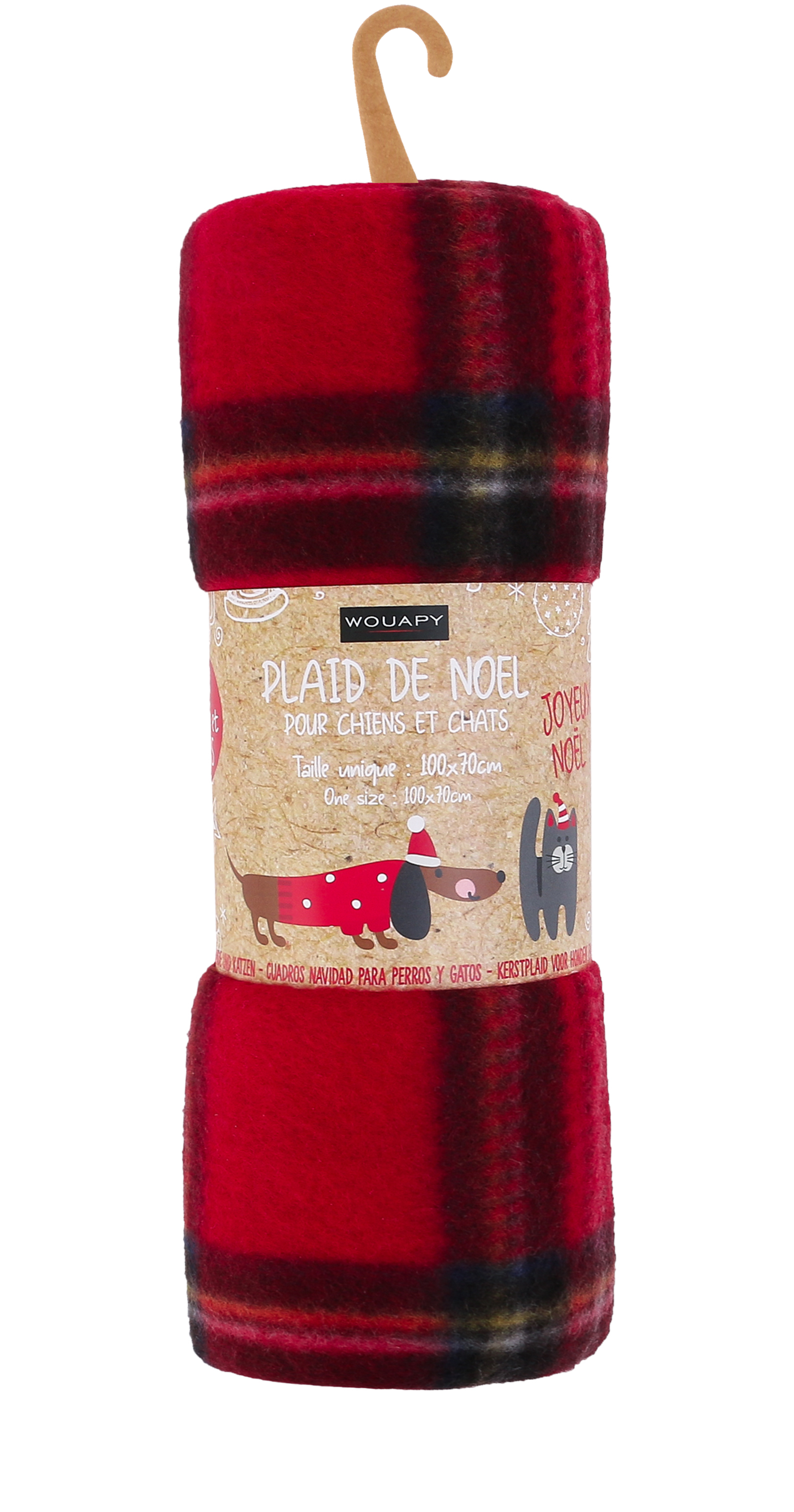 Plaid de noël Carreau 100 x 70 cm