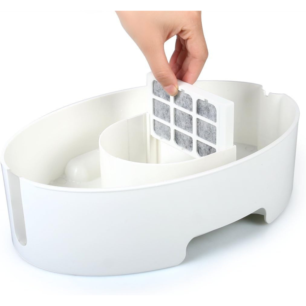 2-in-1 Filter Water Fountain with Food Bowl – Cat