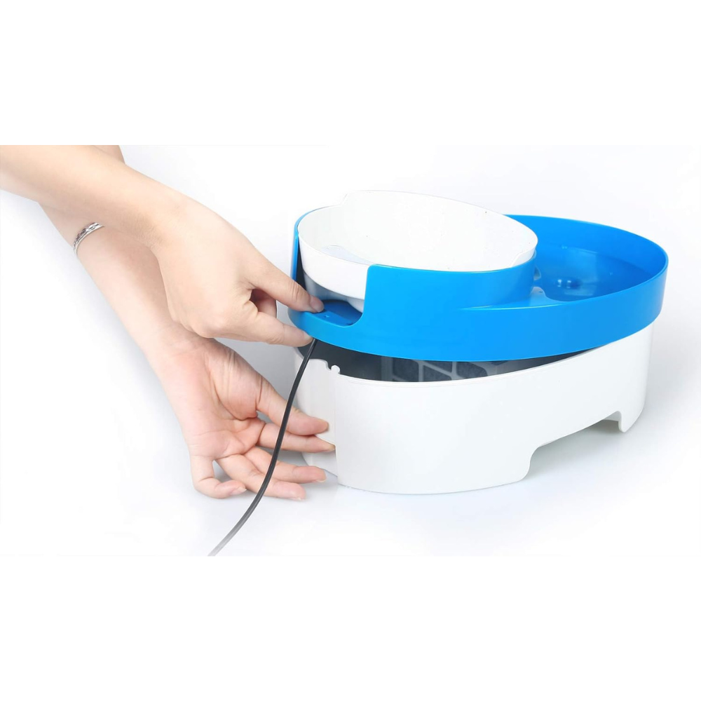 2-in-1 Filter Water Fountain with Food Bowl – Cat