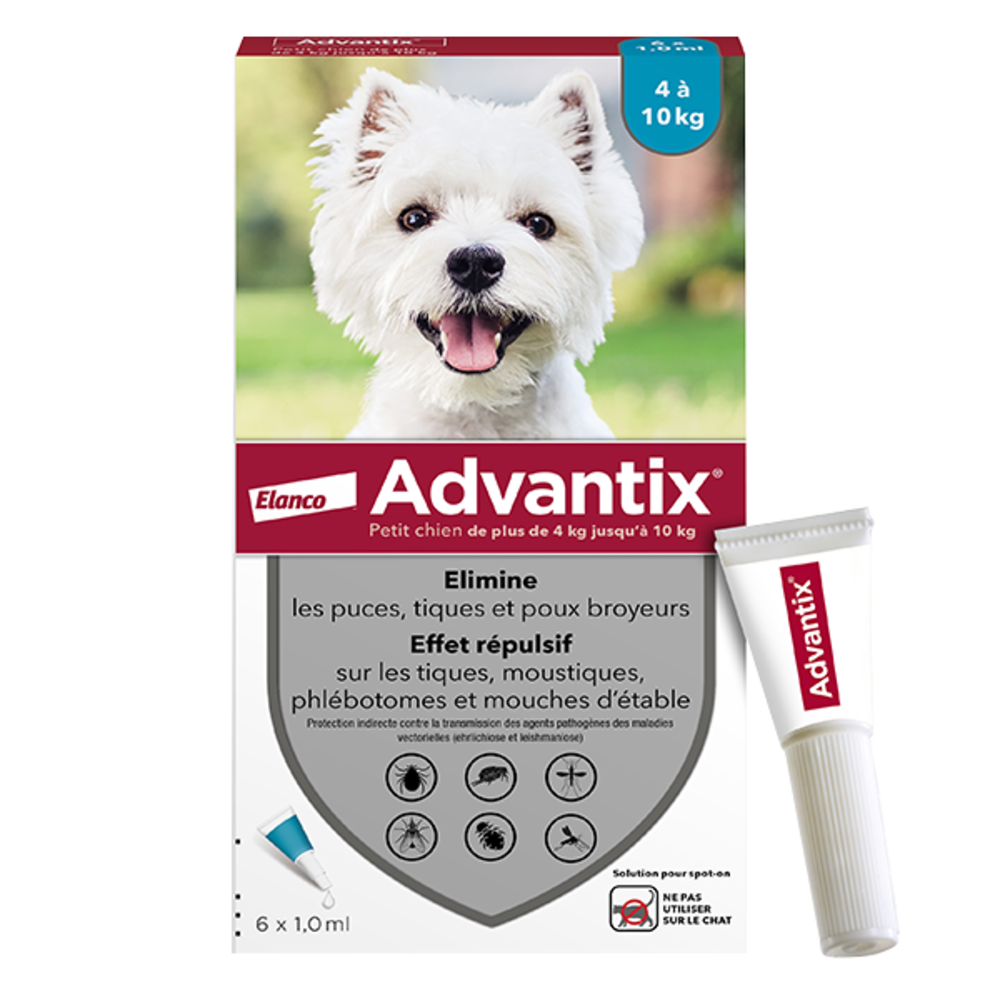 Advantix Small Dog 4-10kg – 6 Anti-Flea and Anti-Tick Pipettes