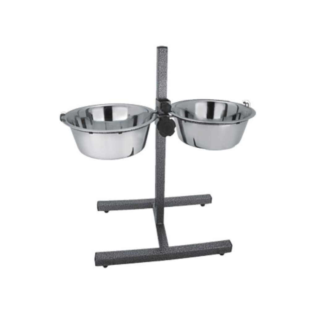 Adjustable Standing Bowls 40cm – 2 Stainless Steel Bowls 1.8L for Dogs