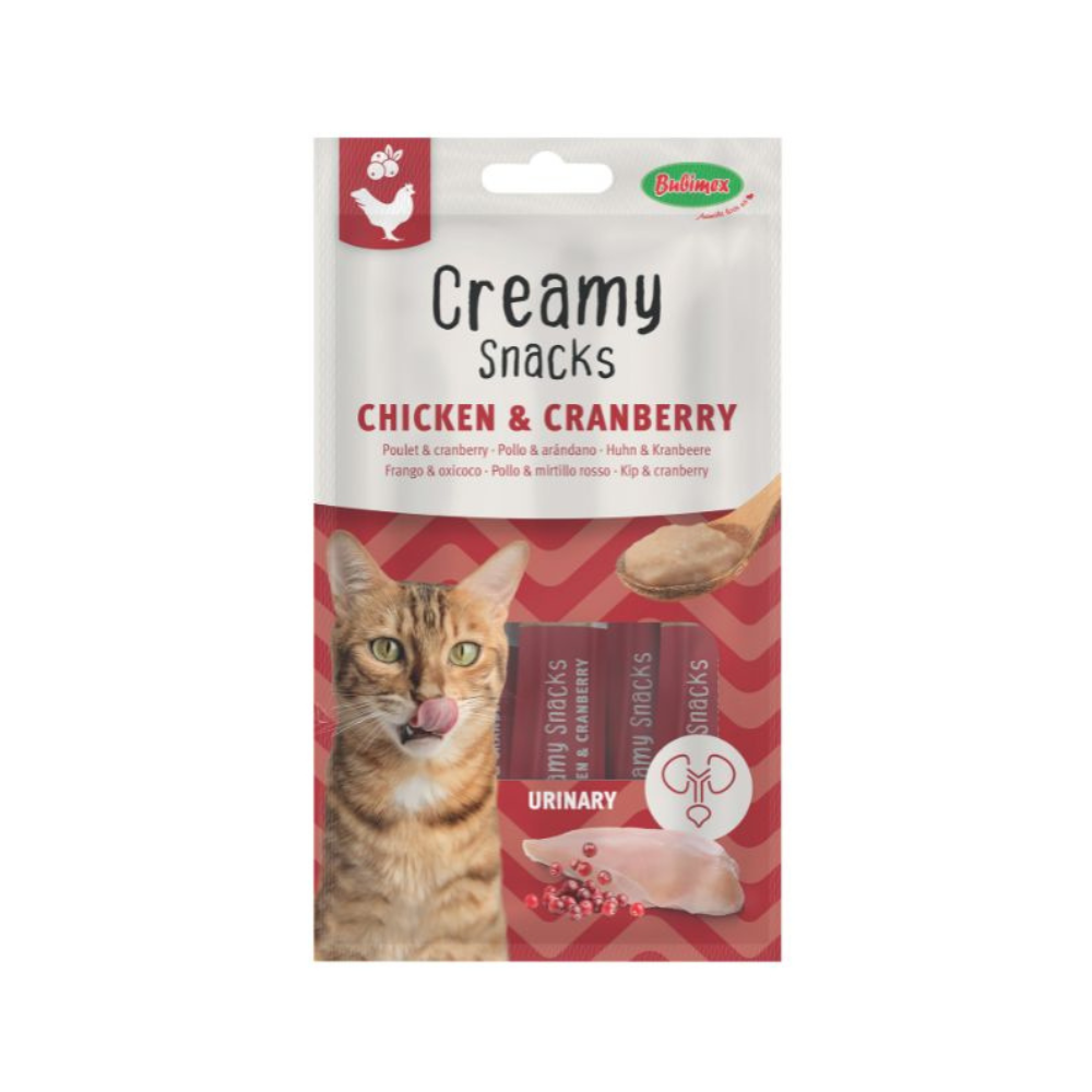 Creamy Snacks Chat x4, poulet/cranberry, 60g