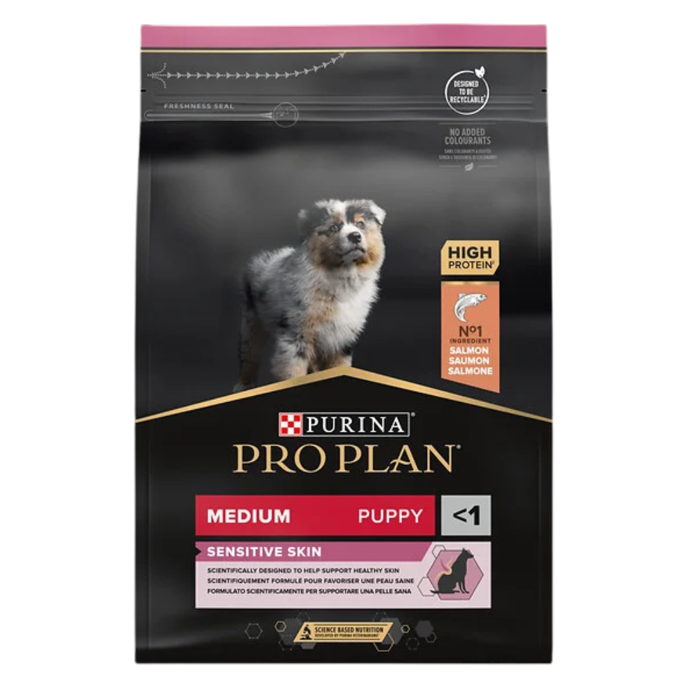 PRO PLAN MEDIUM PUPPY SENSITIVE SKIN Riche en saumon - 12kg