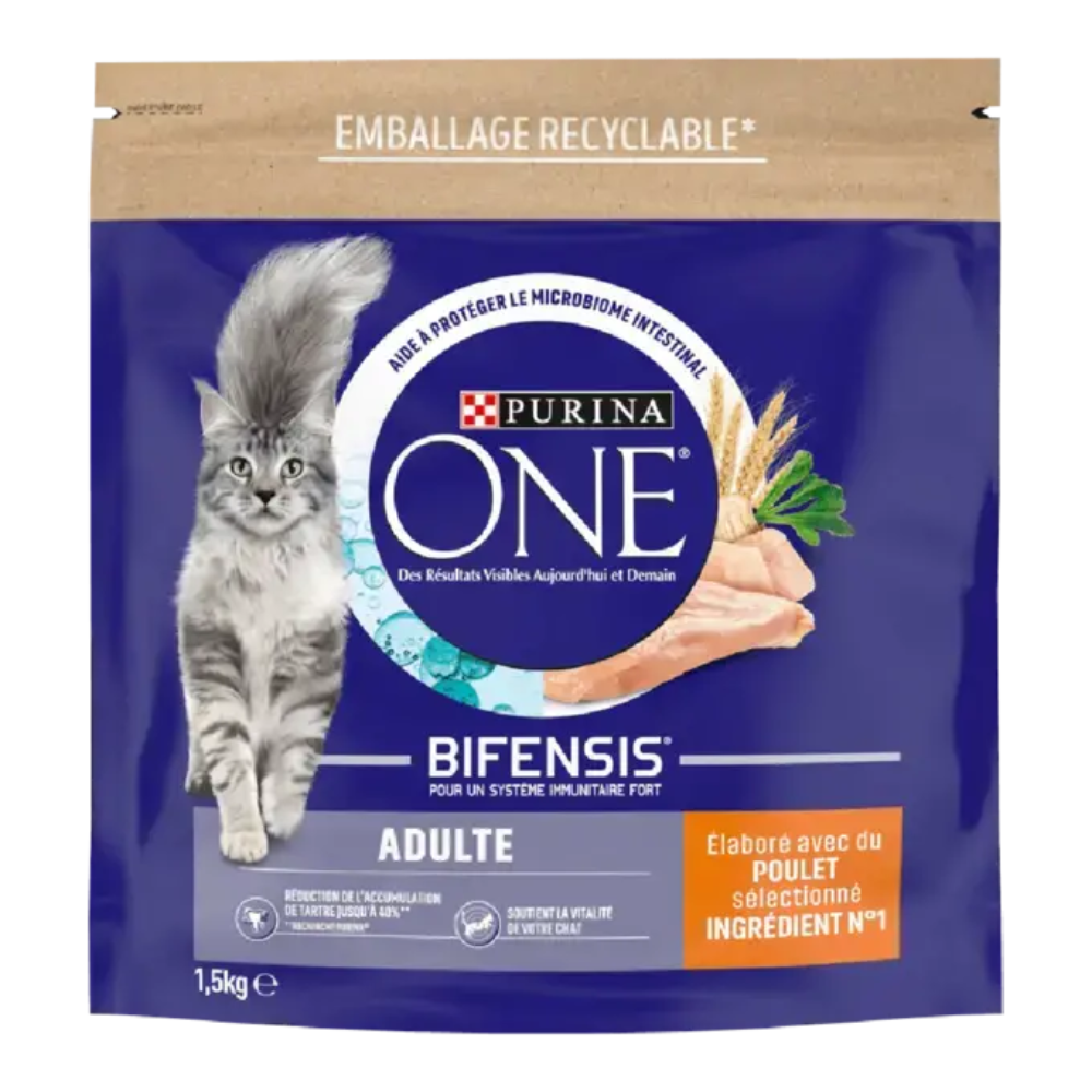 Purina ONE - Croquettes pour Chat Adulte au Poulet et aux Céréales - 3kg