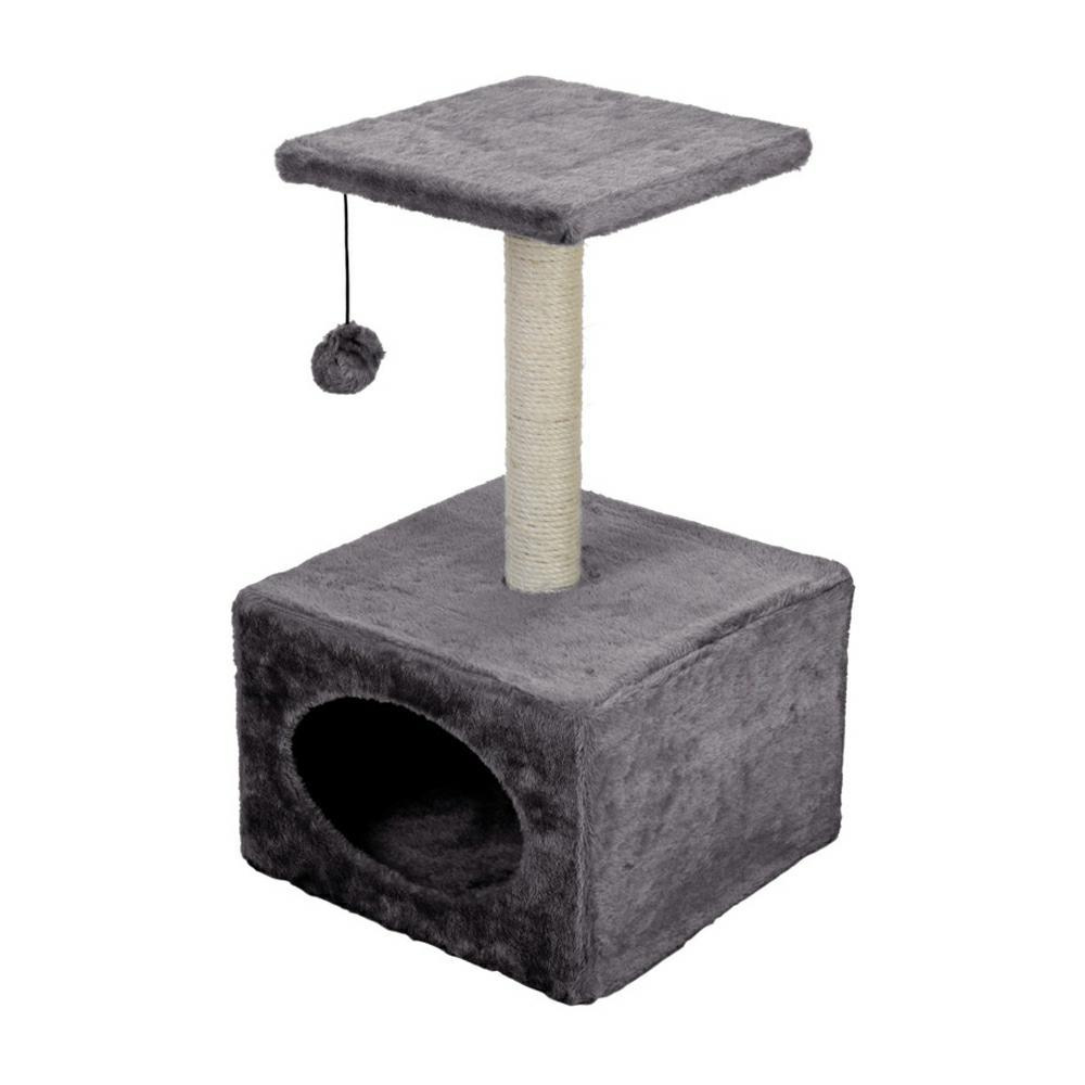 Cat Tree with Niche and Scratching Post - Compact and Comfortable (L30 x W30 x H53cm)