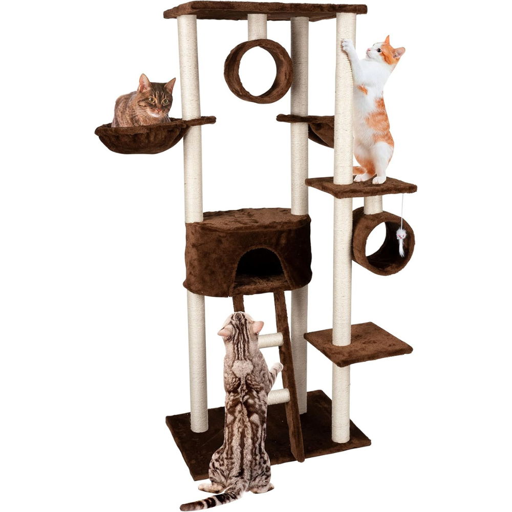 Arbre à Chat XXL H165cm – Aire de Jeu avec Griffoir et Plateformes
