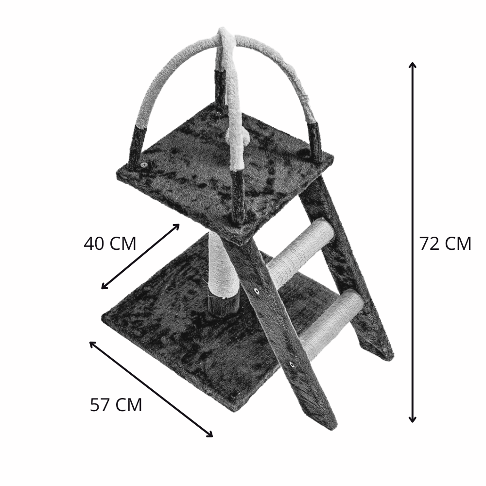 Arbre à Chat avec Escalier – Griffoir et Espace de Jeu H72xL40xL57cm