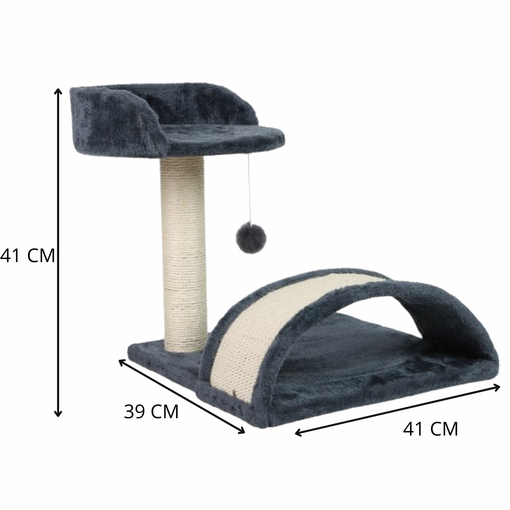 Arbre à Chat L39xL41xH41cm – Griffoir, Perchoir et Jouet Suspendu