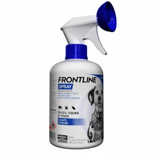 Frontline Spray 250ML – Traitement Anti-Puces, Tiques et Poux pour Chiens et Chats