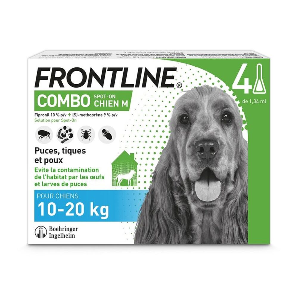 Frontline Combo 10-20 kg – 4 pipettes anti-puces et anti-tiques