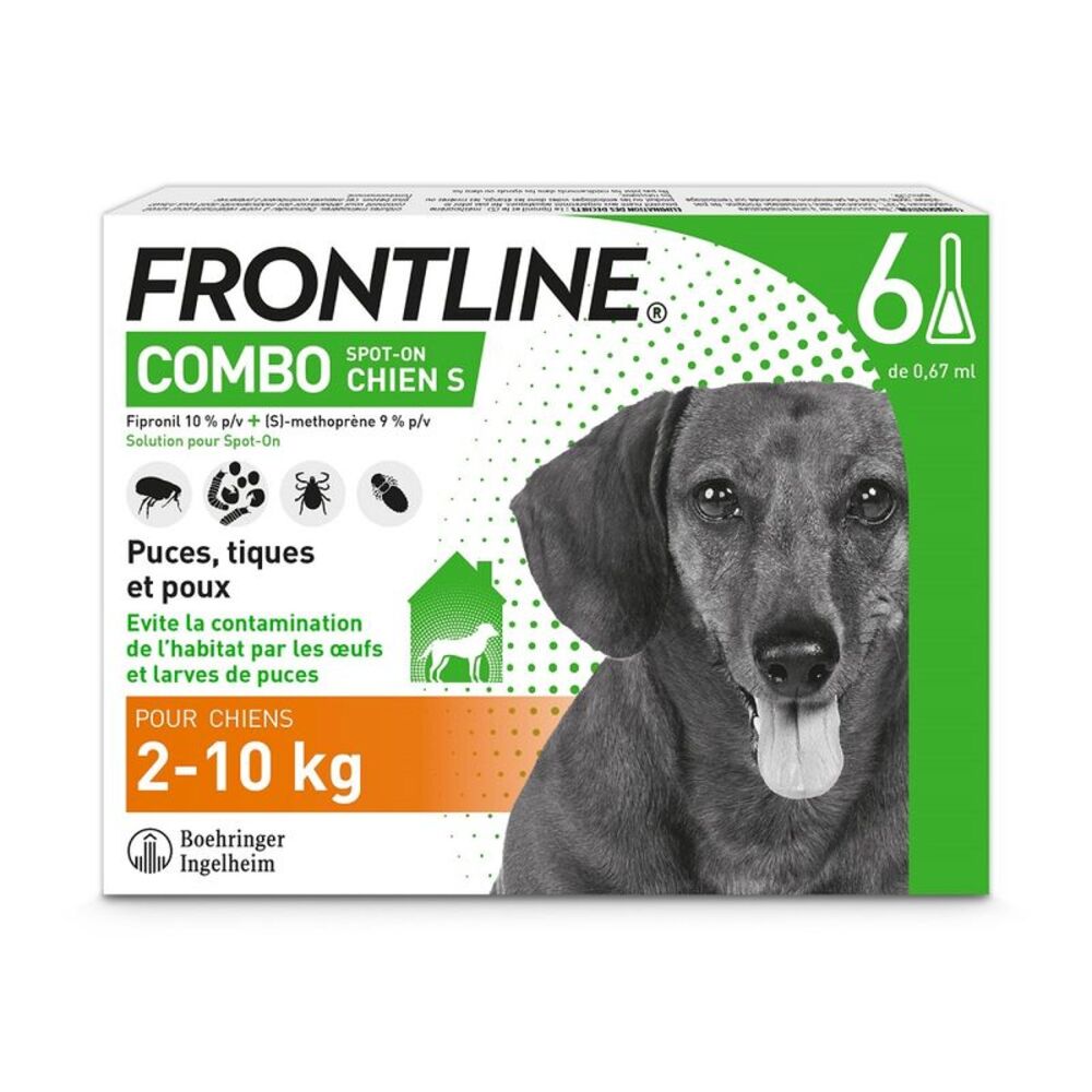 "Frontline Combo 2-10kg – 4 Anti-Flea and Anti-Tick Pipettes for Dogs