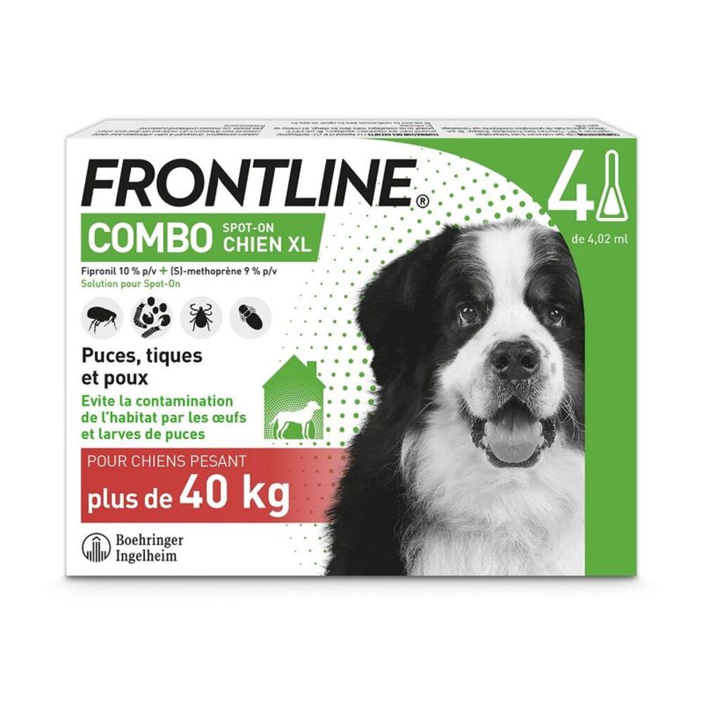 Frontline Combo 40-60kg – 4 Antiparasitic Pipettes for Dogs