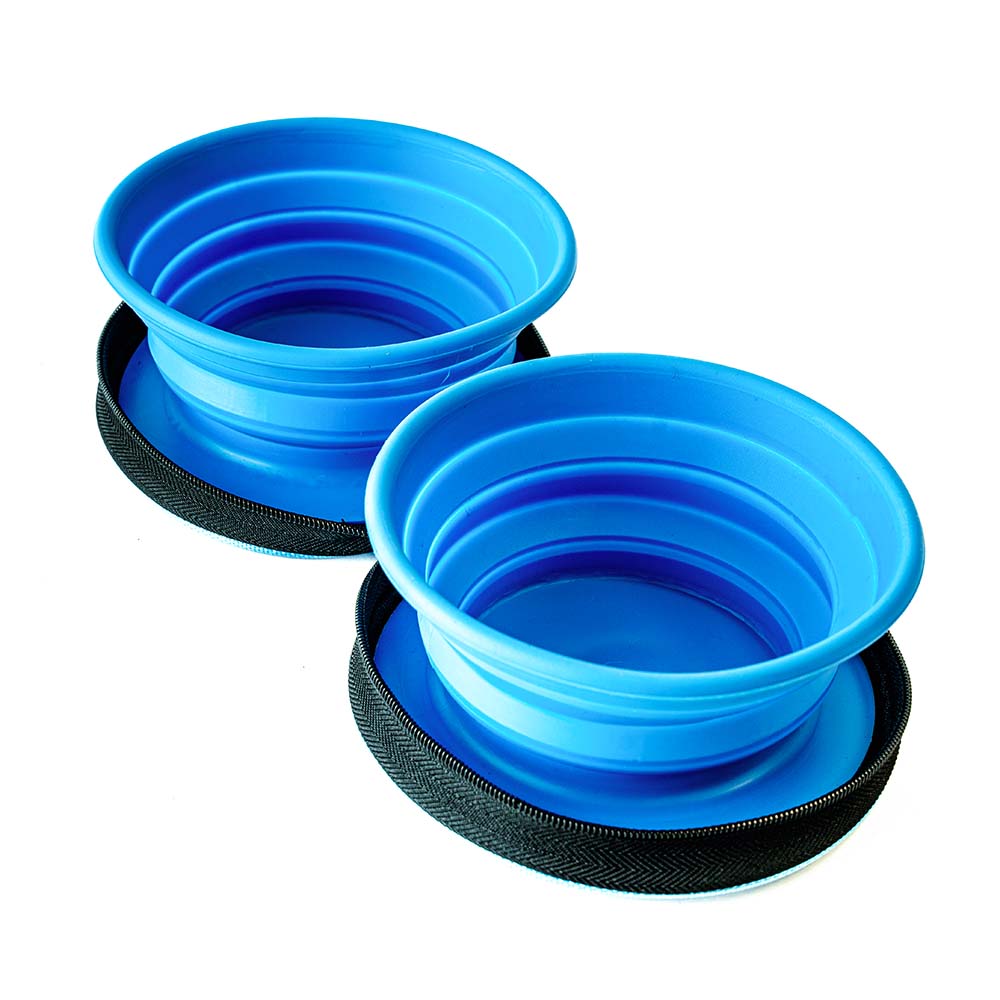 Travel Dog Bowl - Retractable and Collapsible Double Bowl