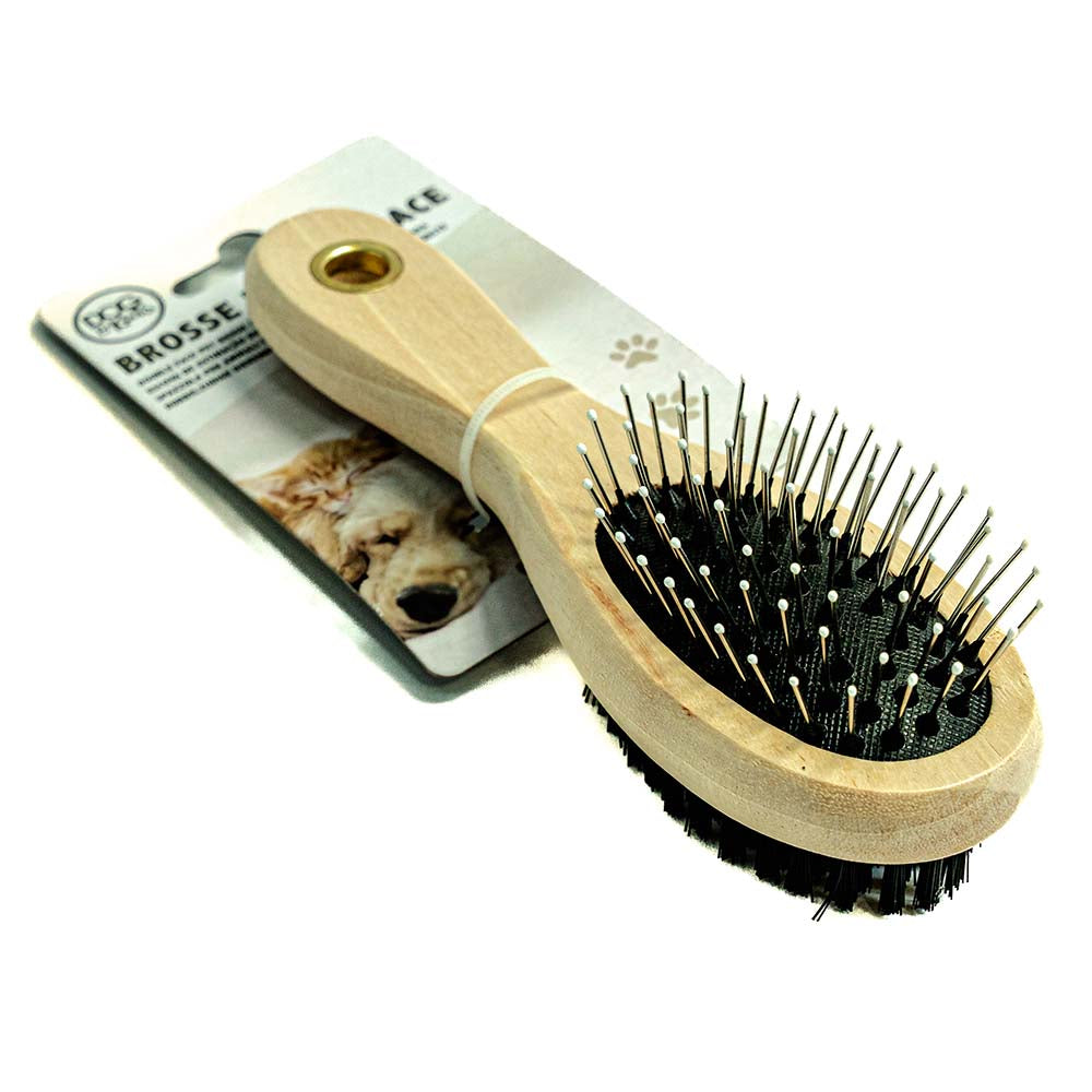 Double-Sided Wooden Brush for Dogs and Cats - Detangling and Hair Care