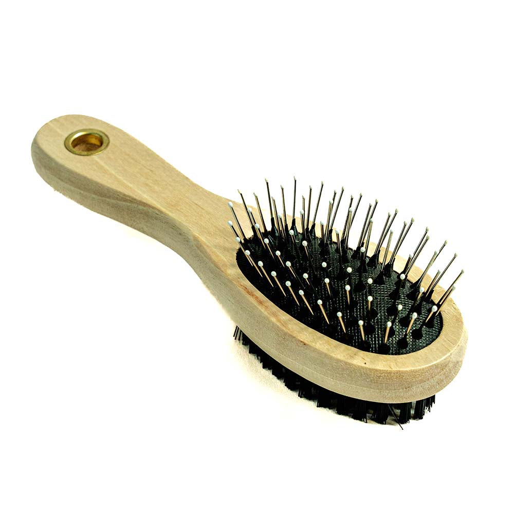 Double-Sided Wooden Brush for Dogs and Cats - Detangling and Hair Care