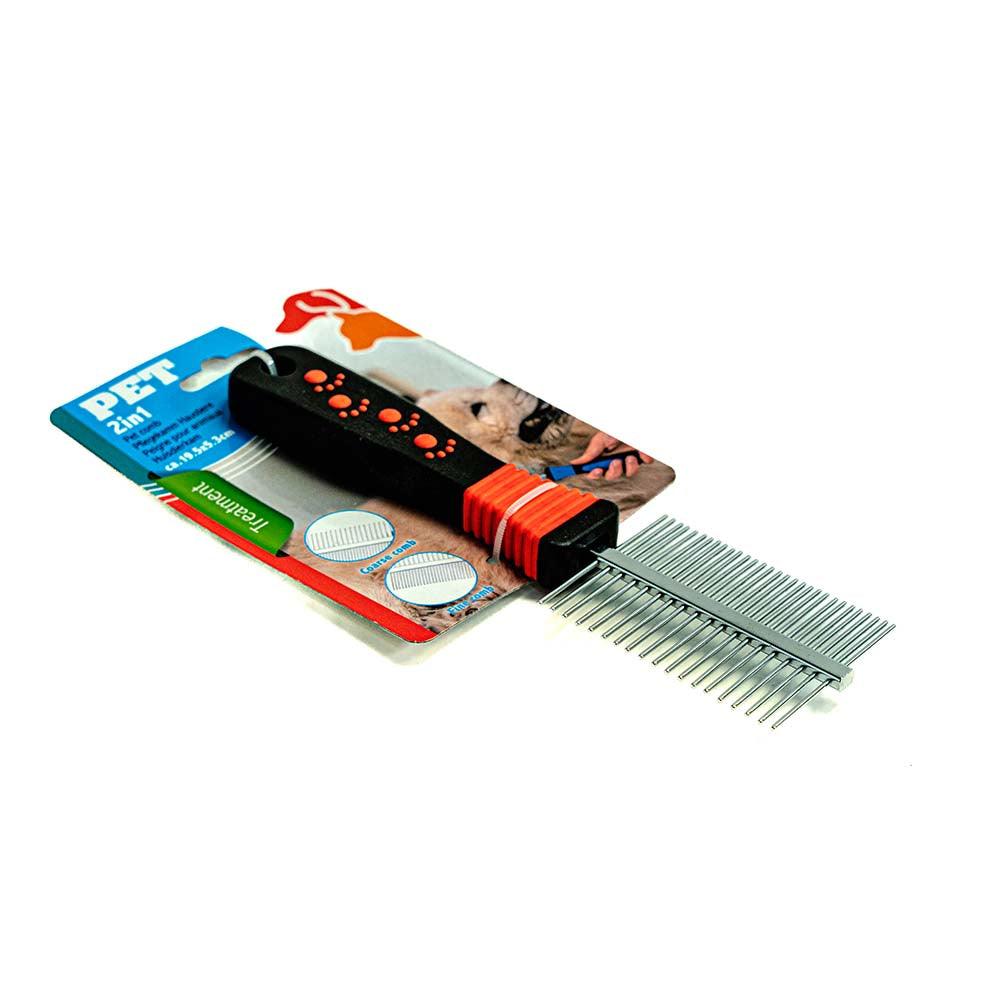 2 in 1 Pet Comb - Fine and Wide Teeth for Detangling