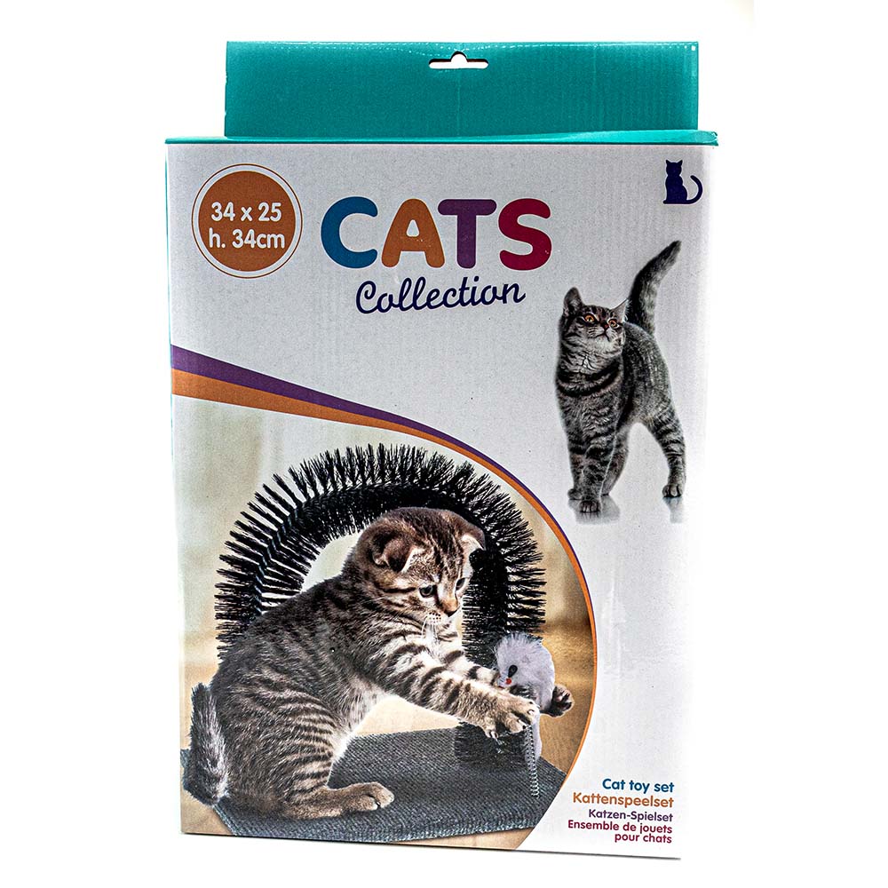 Arche de Toilettage pour Chat - Brosse Auto-nettoyante et Massage