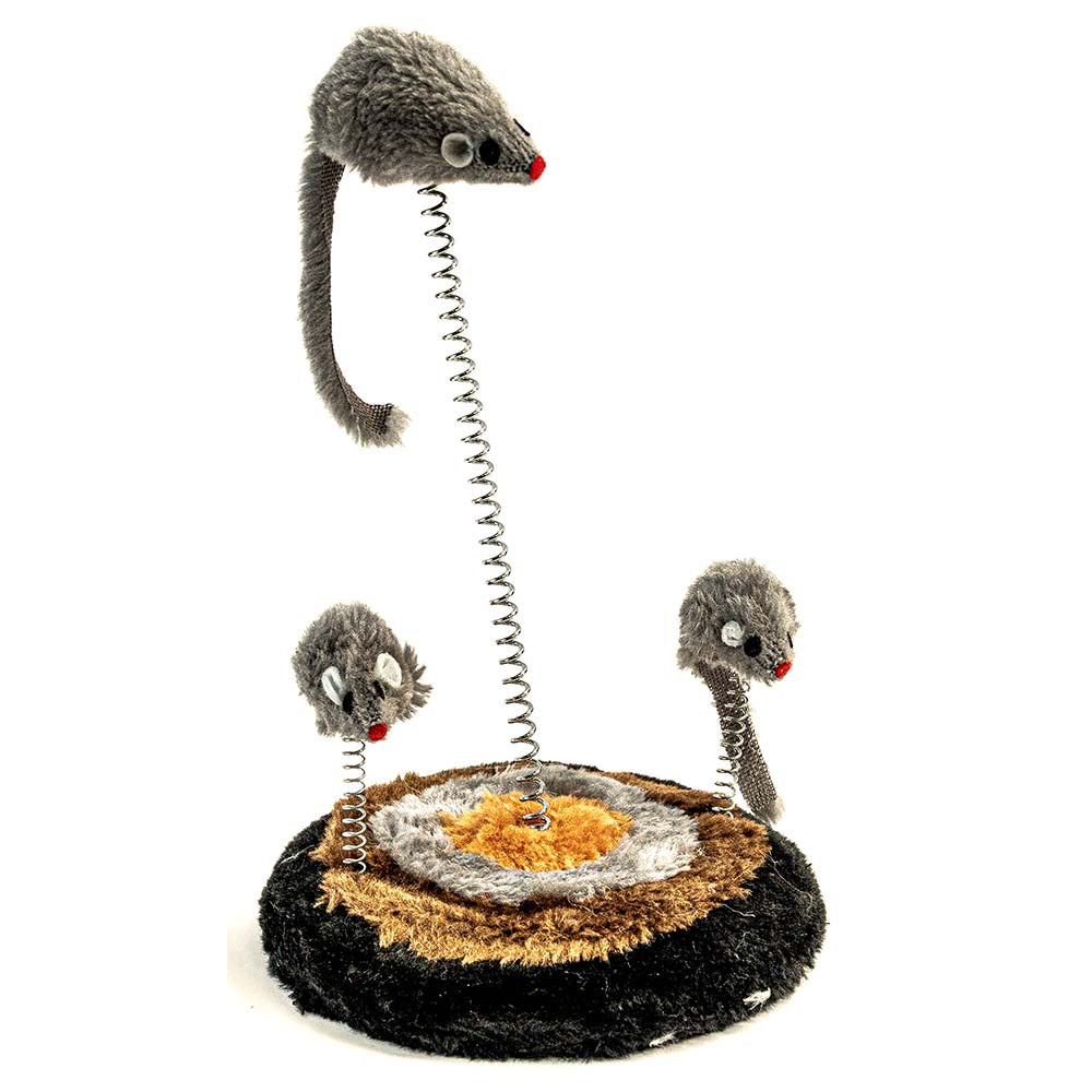 Jouet Chat avec 3 Souris sur Ressorts – Stimulation et Amusement