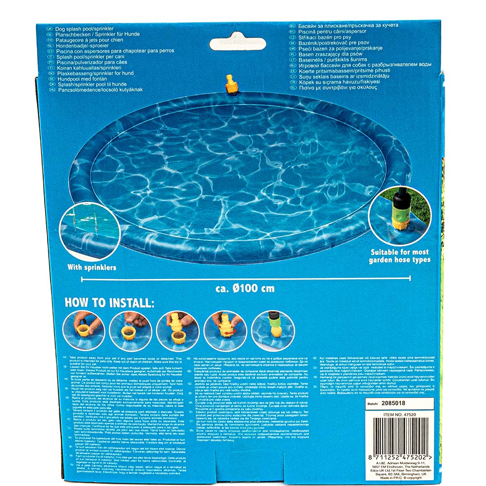 Pataugeoire à jets pour chien – Piscine rafraîchissante 100 cm