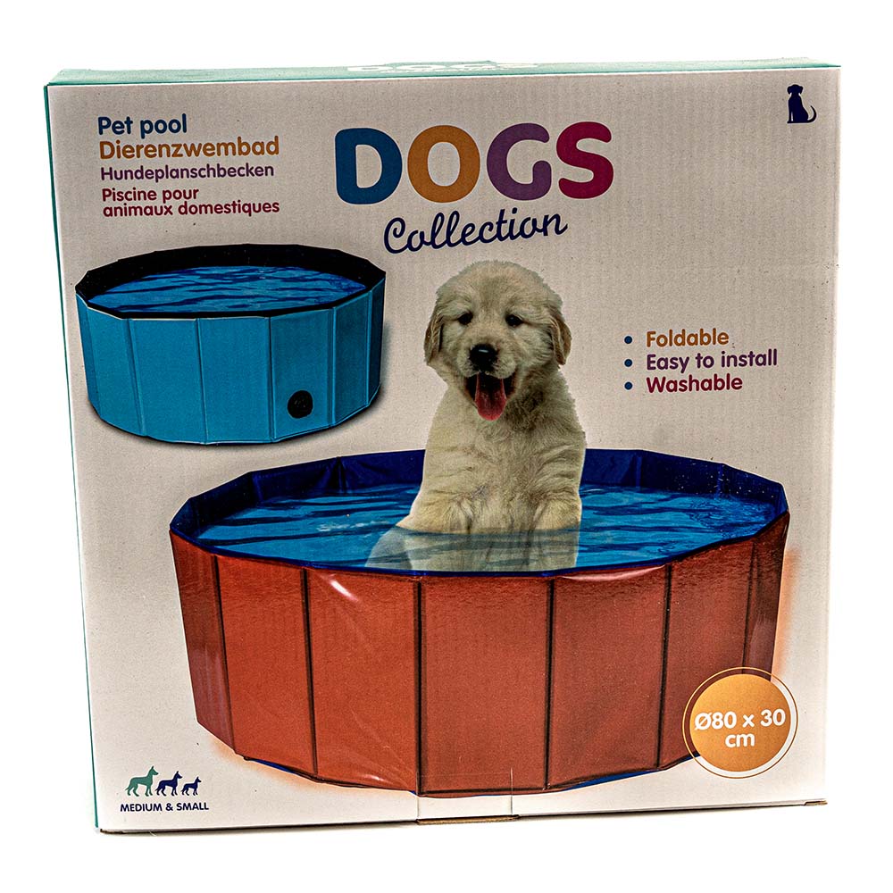 Piscine pliable pour chien et chat – Bassin 80x30 cm, résistant et facile à installer