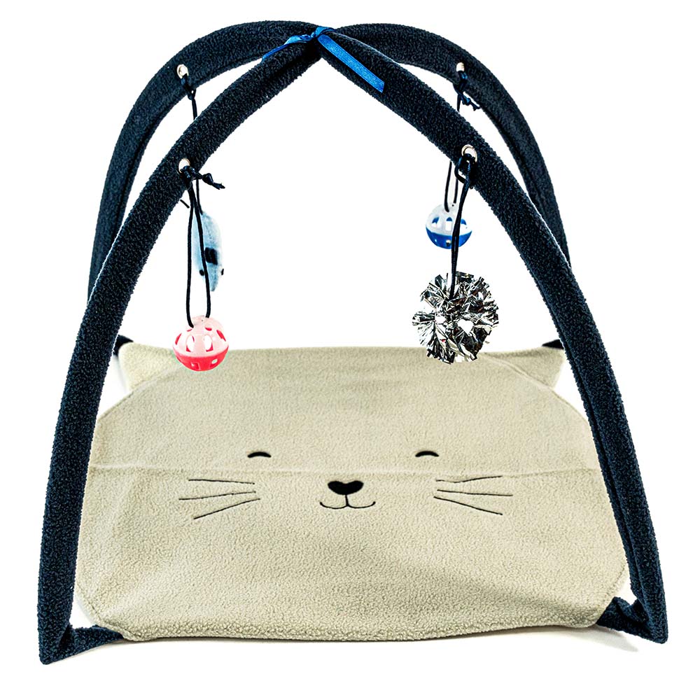 Interactive Cat Play Area – Activity Mat with Hanging Toys
