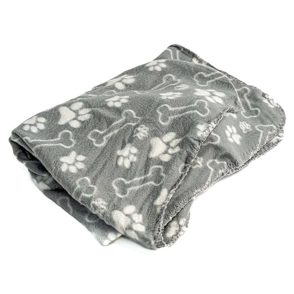 Plaid doux pour chien - Motifs Pattes et Os