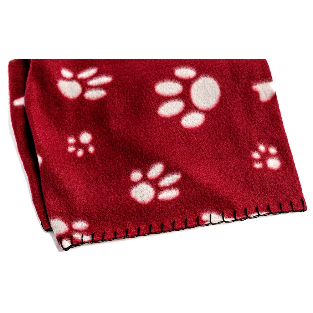 Couverture Polaire pour Chien - Motif Pattes et Os, Douce et Confortable