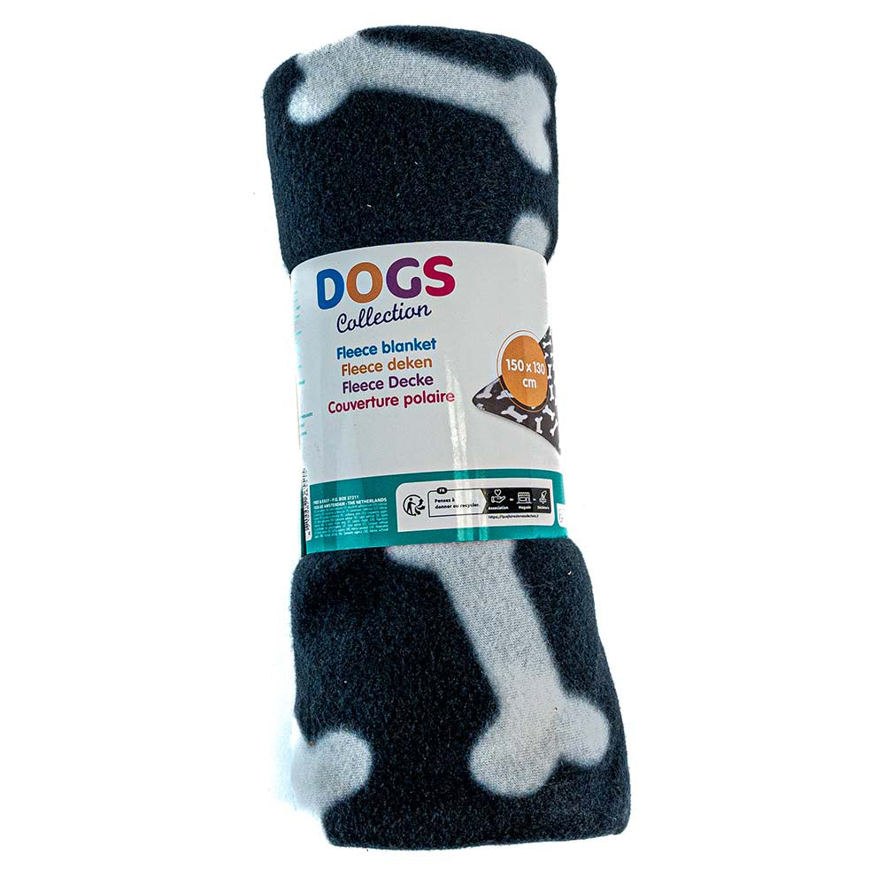 Couverture Polaire pour Chien - Motif Os, Douce et Confortable