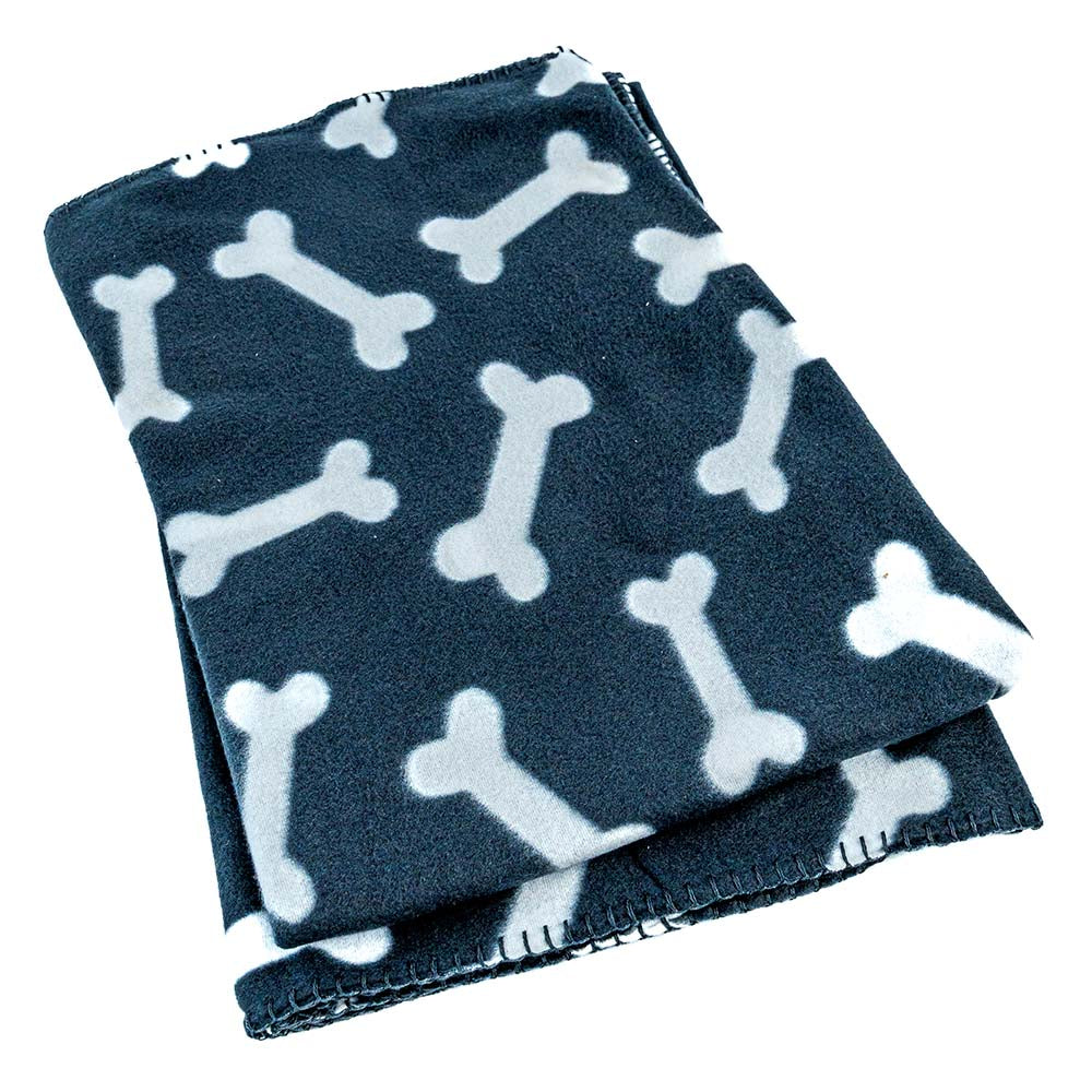 Couverture Polaire pour Chien - Motif Os, Douce et Confortable