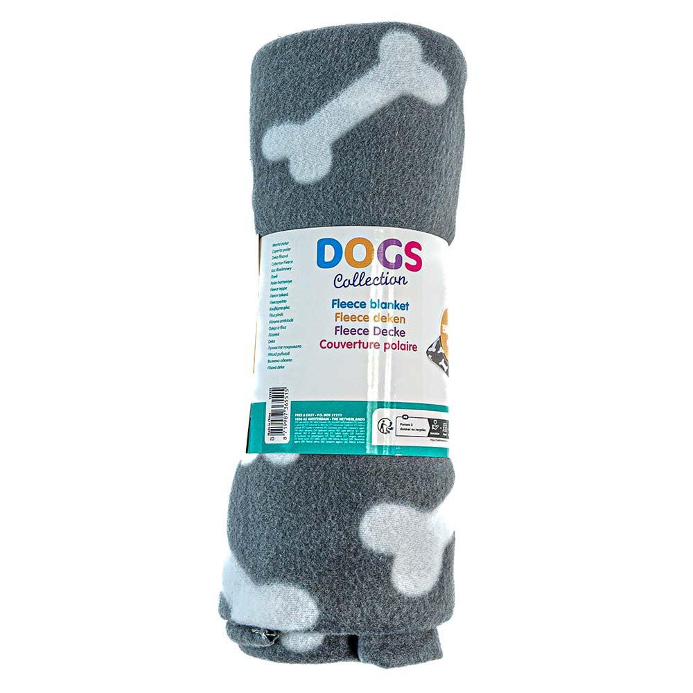 Couverture Polaire pour Chien - Motif Os, Douce et Confortable