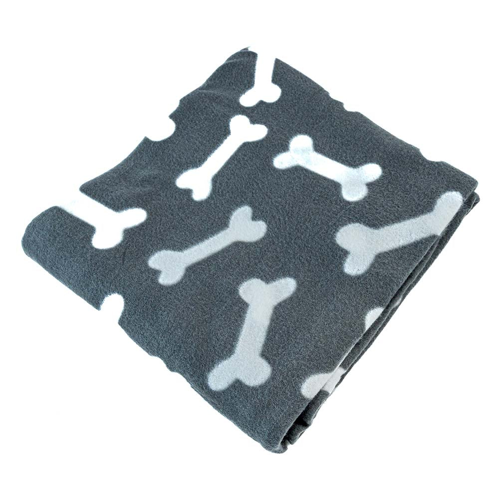 Couverture Polaire pour Chien - Motif Os, Douce et Confortable