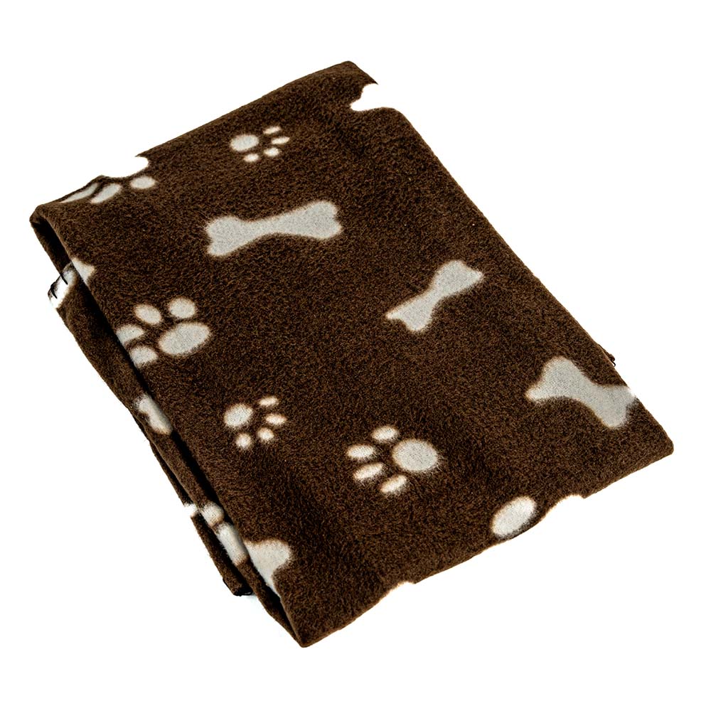 Couverture Polaire pour Chien - Motif Pattes et Os, Douce et Confortable