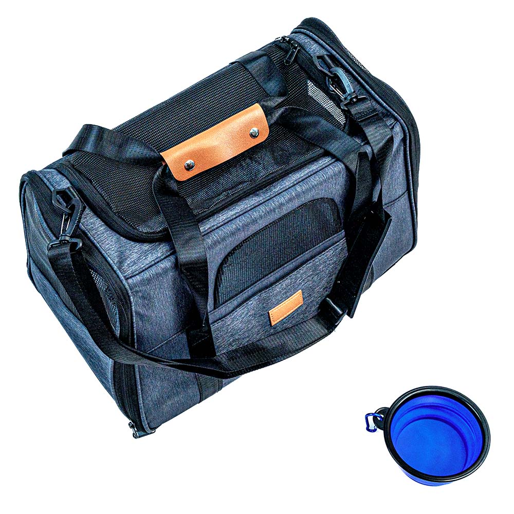 Pet Carrier Kit - Travel Bag with Foldable Bowl