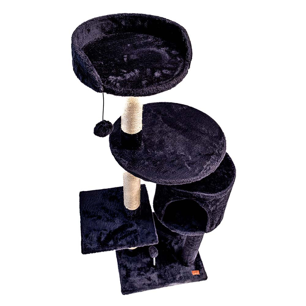 Arbre à Chat L40xL40xH112cm – Griffoir, Perchoirs et Niche Douillette