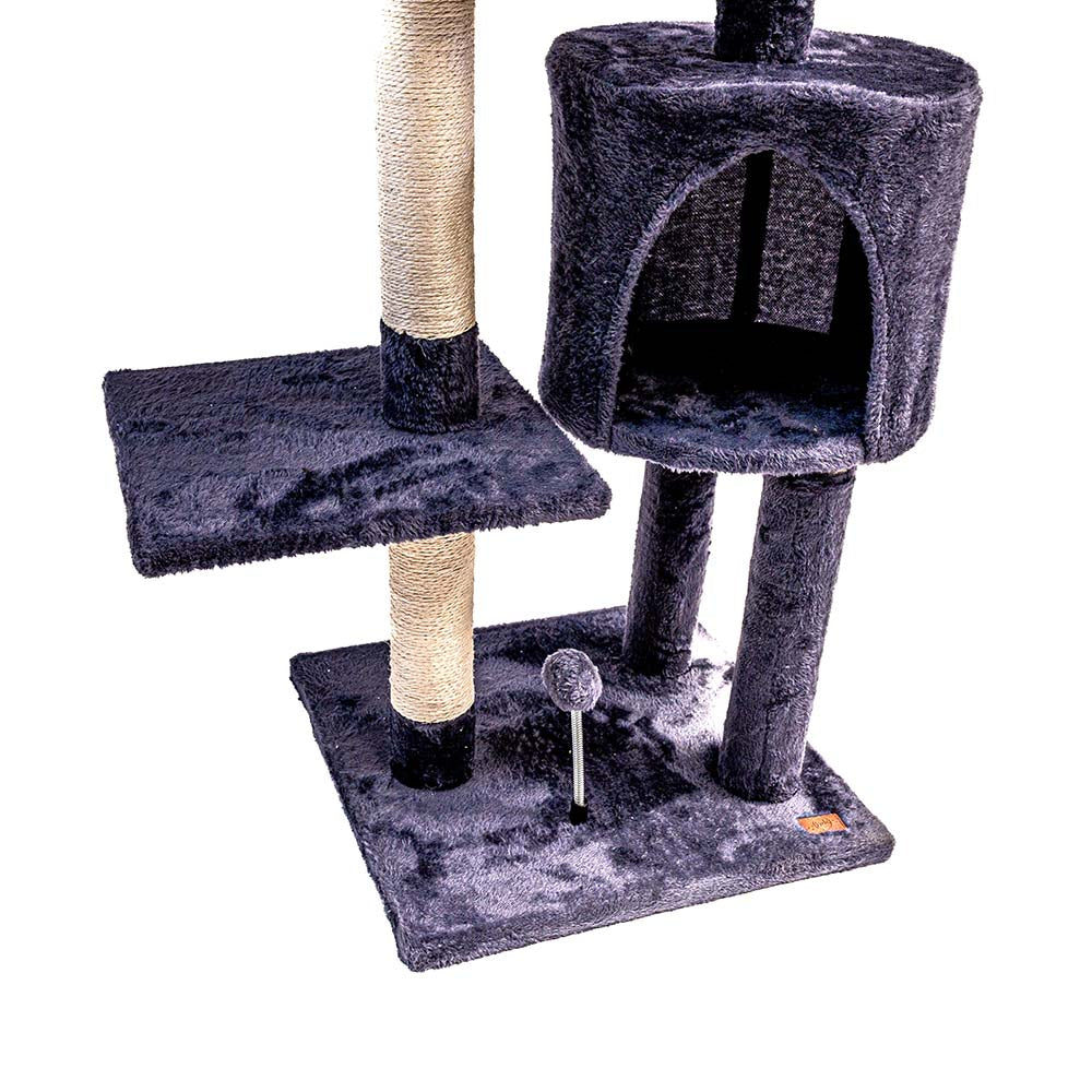 Arbre à Chat L40xL40xH112cm – Griffoir, Perchoirs et Niche Douillette