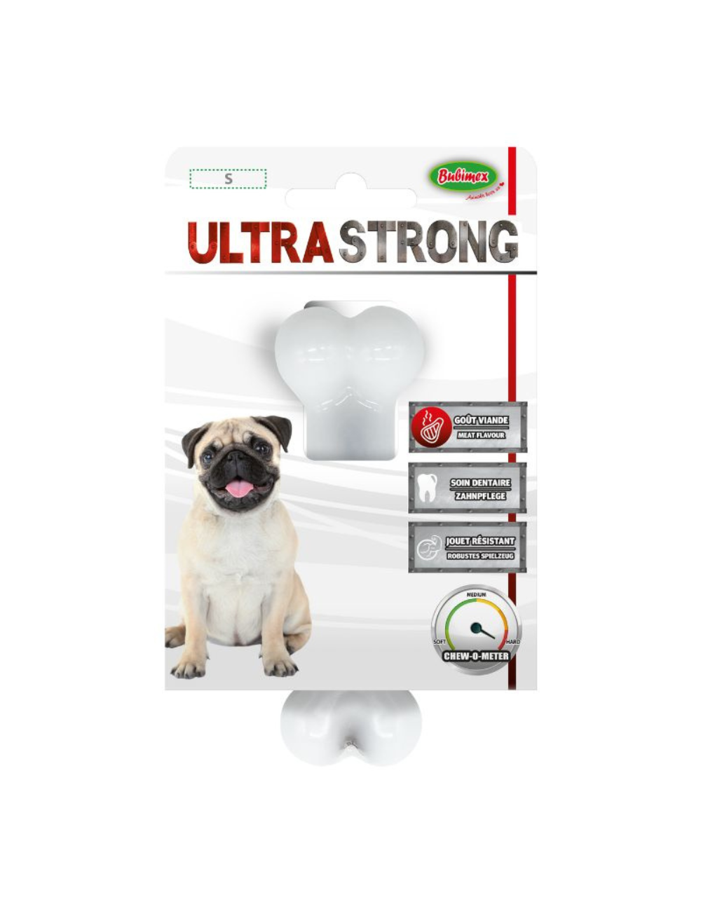 Os Ultra Strong Fourré 12cm – Jouet Résistant pour Chien, Goût Viande