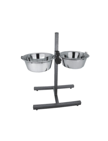 Gamelles sur Pied Réglables 40cm – 2 Bols Inox 1,8L pour Chien