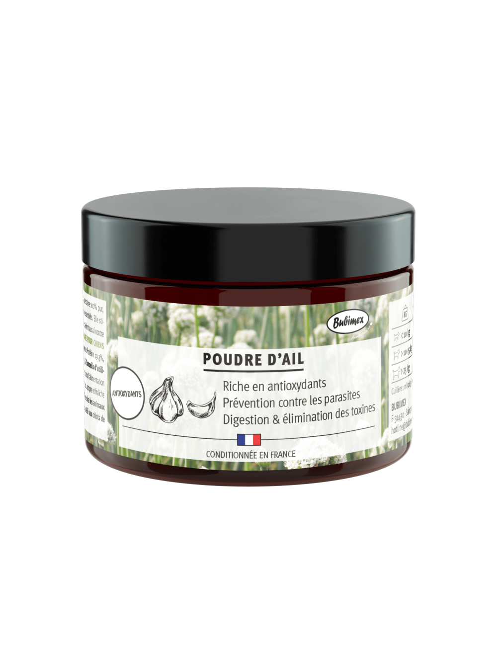 Poudre d'ail pour chien – 60 g | Complément naturel riche en antioxydants, digestion & prévention des parasites