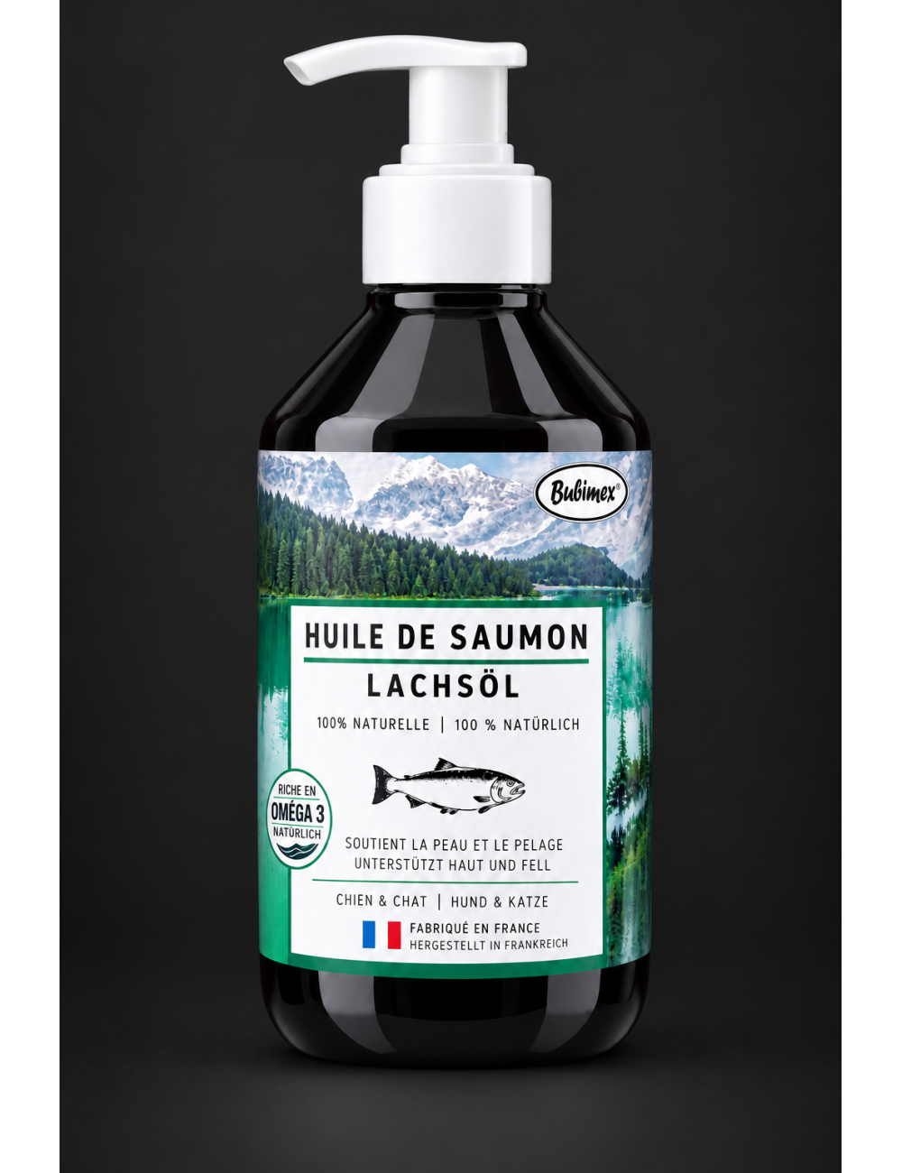 Huile de saumon pour chien et chat – 500 ml | Riche en oméga 3 et 6