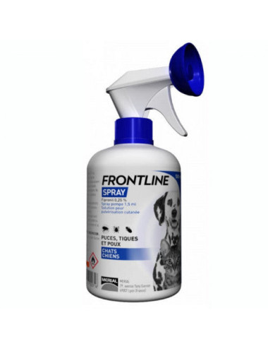 Frontline Spray 250ML – Traitement Anti-Puces, Tiques et Poux pour Chiens et Chats
