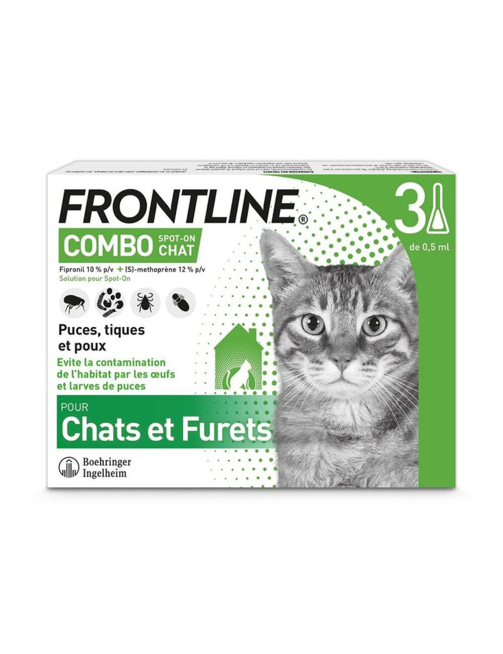 Frontline Combo - Chats et Furets (3 pipettes)