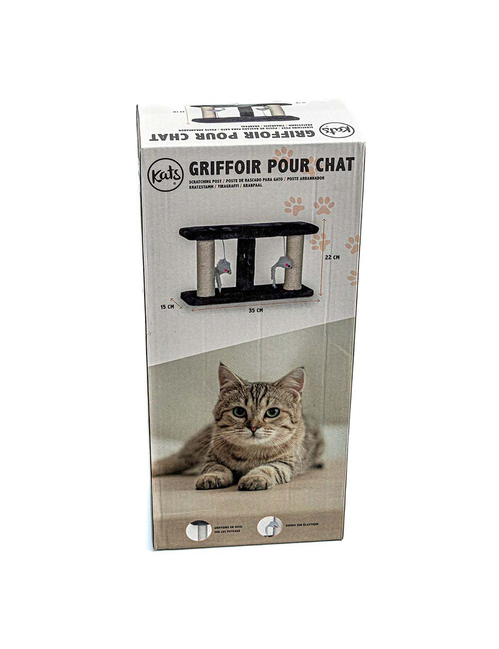 Griffoir pour Chat avec 2 Souris – Jeu Interactif et Surface à Griffer