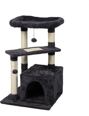 Arbre à Chat avec Niche et Griffoir – Couchage Confortable H79cm