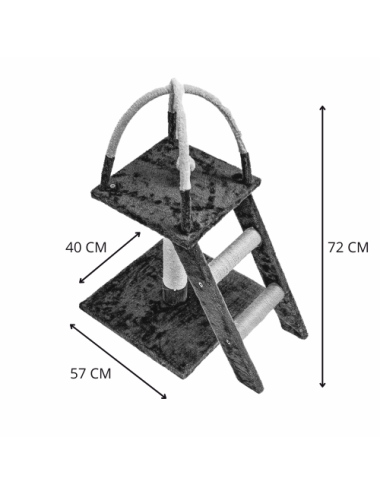 Arbre à Chat avec Escalier – Griffoir et Espace de Jeu H72xL40xL57cm