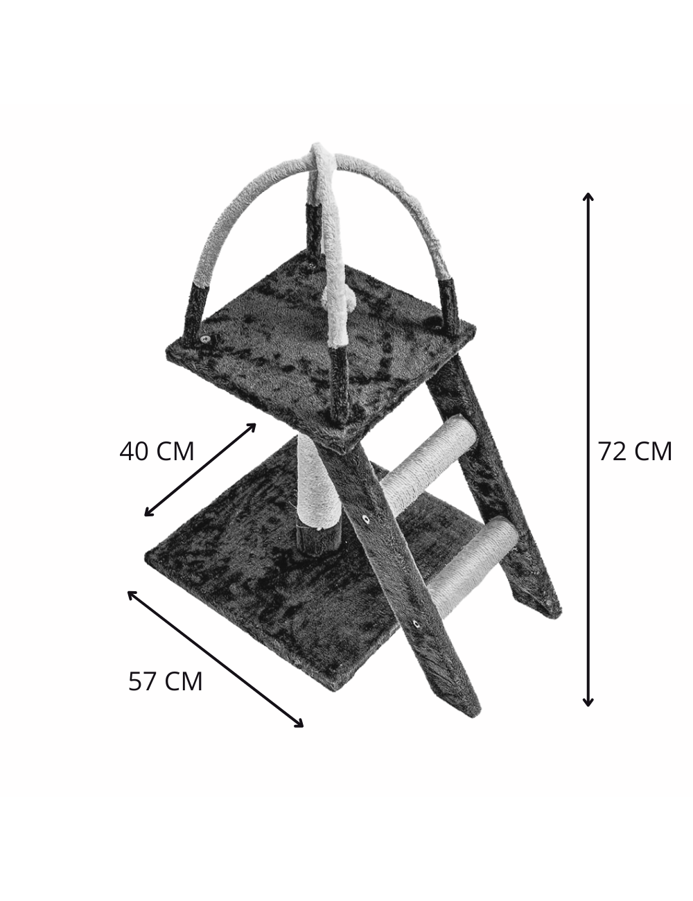Arbre à Chat avec Escalier – Griffoir et Espace de Jeu H72xL40xL57cm