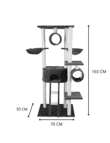 Arbre à Chat XXL H165cm – Aire de Jeu avec Griffoir et Plateformes