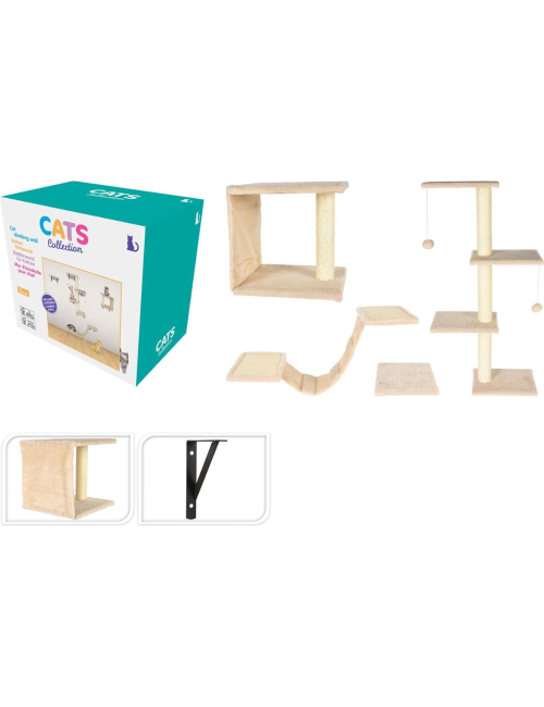 Mur d'Escalade pour Chat – Aire de Jeu Murale avec Plateformes