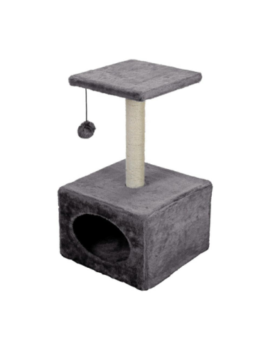 Arbre à Chat avec Niche et Griffoir - Compact et Confortable (L30 x l30 x H53cm)