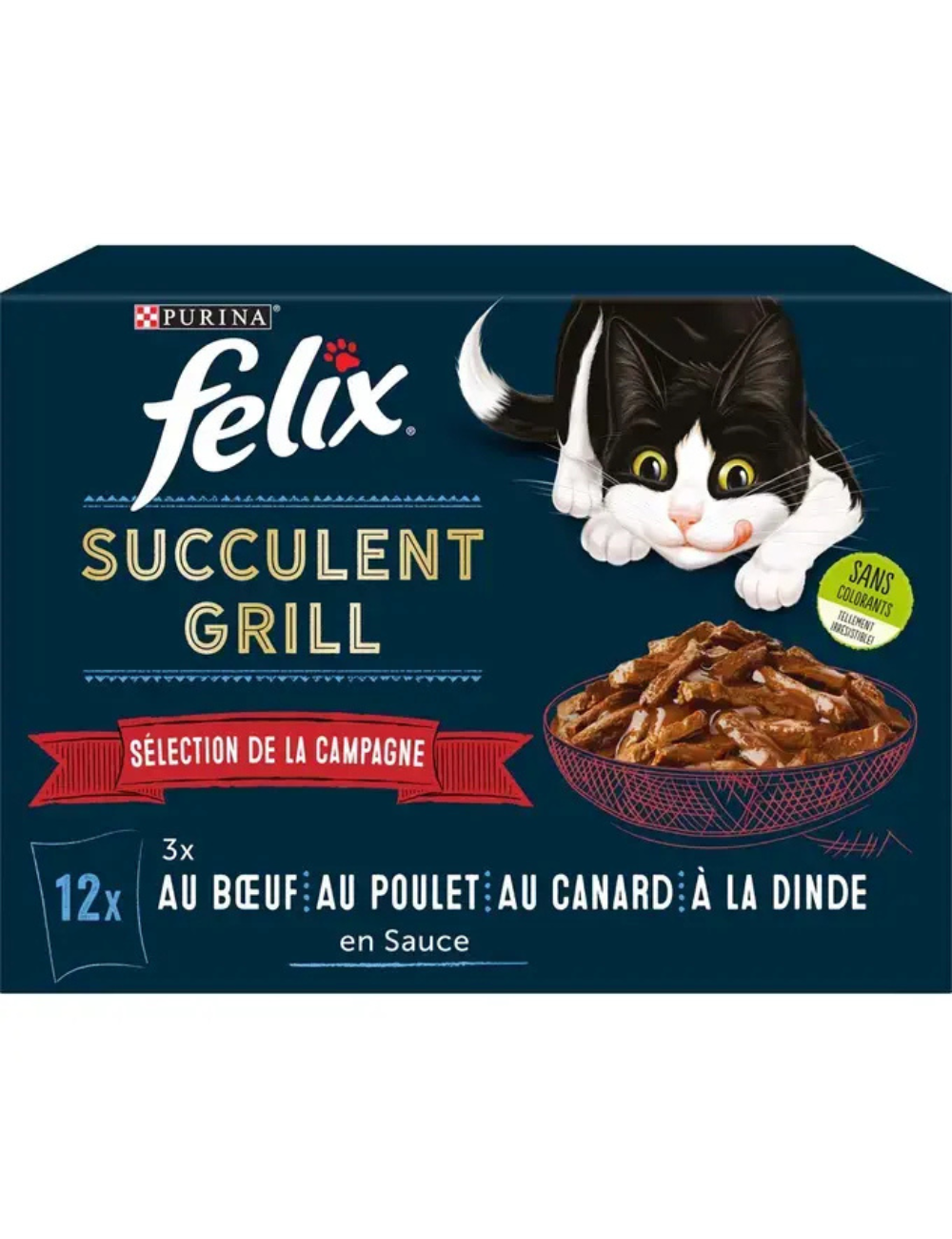 FELIX - Sachets pour chat Succulent Grill – Sélection Campagne - 12x80g
